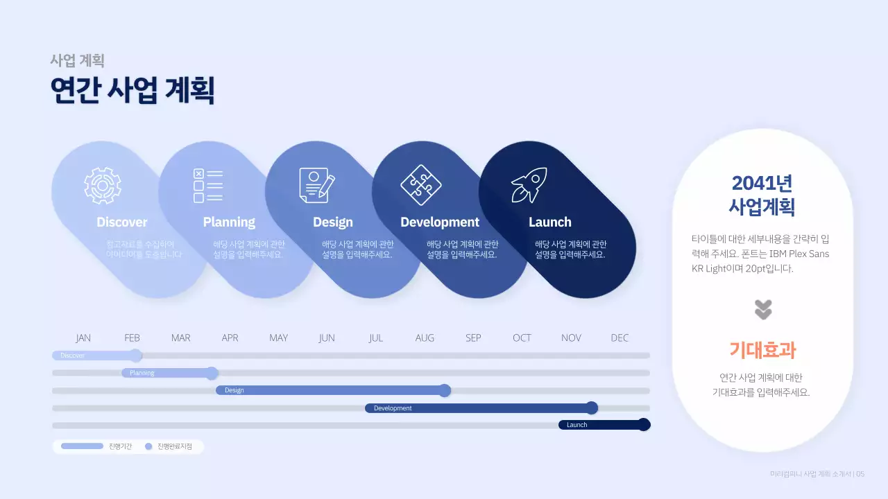 남색의 심플한 기업용 비즈니스 사업계획 보고서