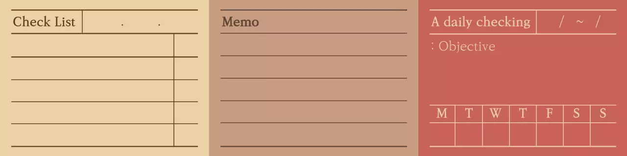 따뜻한 컬러의 깔끔한 메모지 컨셉 패턴