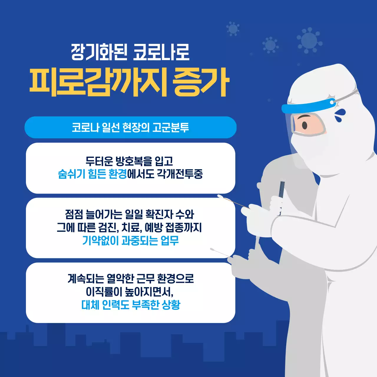 파란색의 세계 간호사의 날 카드뉴스 디자인