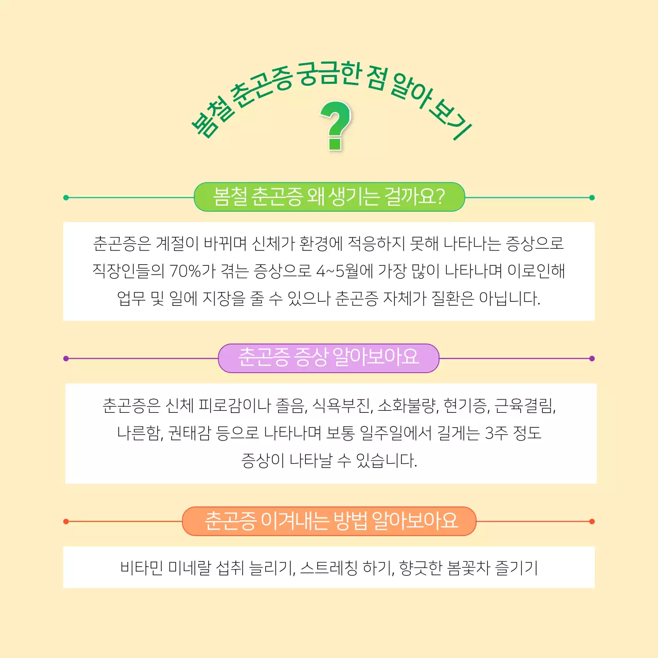 노란색의 상큼한 일러스트 봄꽃차 정보제공