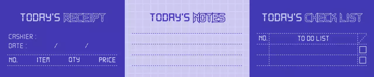 남색과 연보라색의 심플한 영수증 컨셉 패턴 