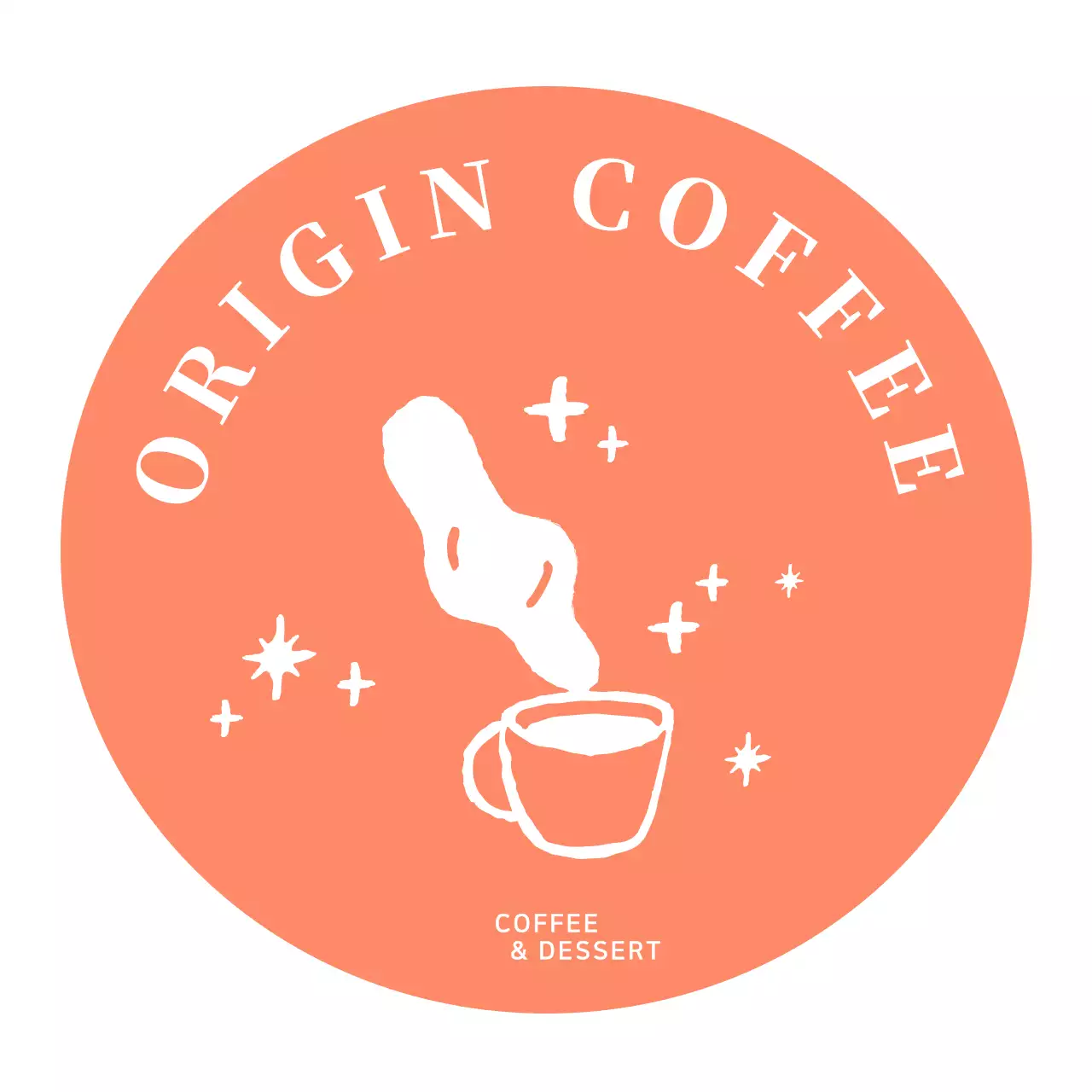 코랄색 커피일러스트 카페용 에코백