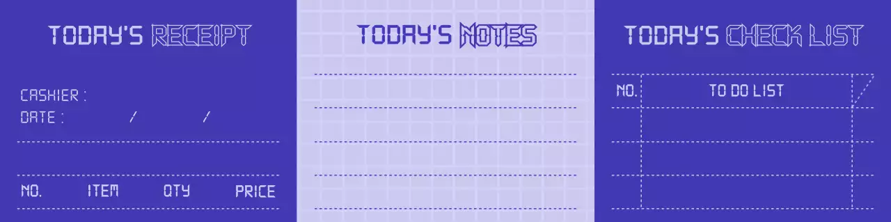 남색과 연보라색의 심플한 영수증 컨셉 패턴