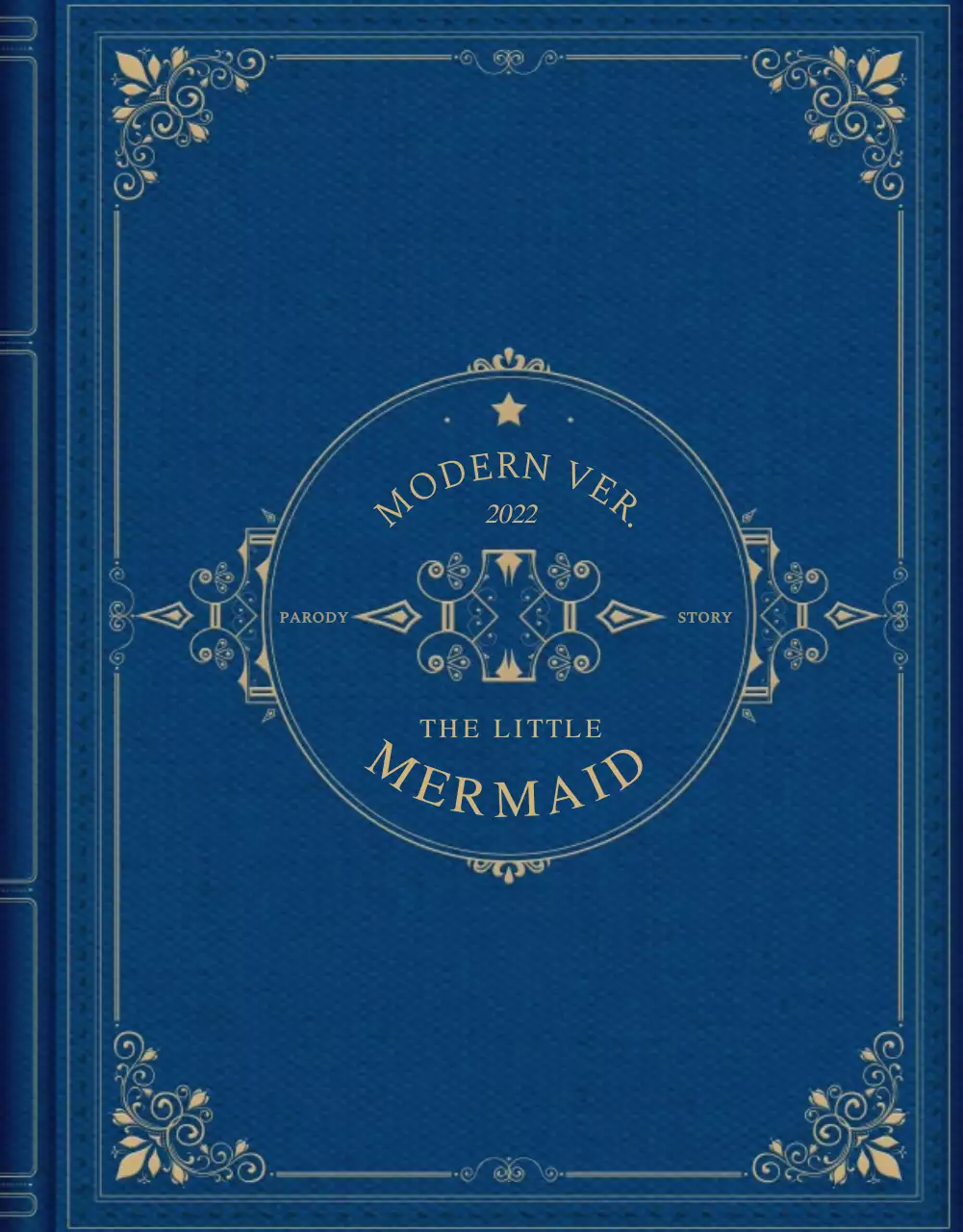 파란색과 하얀색 고급스럽고 우아한 고전서적 컨셉의 웹소설 스토리텔링 