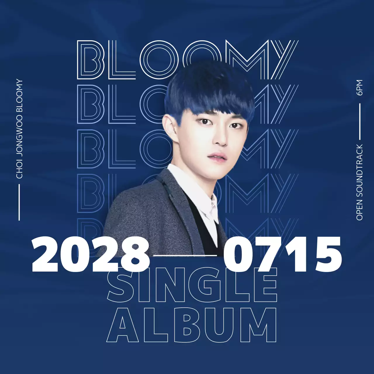 네이비색 심플한 타이포그래피 컨셉 아이돌 앨범홍보 테마