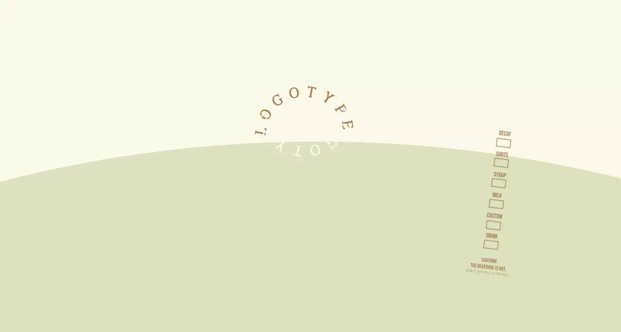 연두색과 연노랑색의 심플한 컨셉 로고타입 카페용 