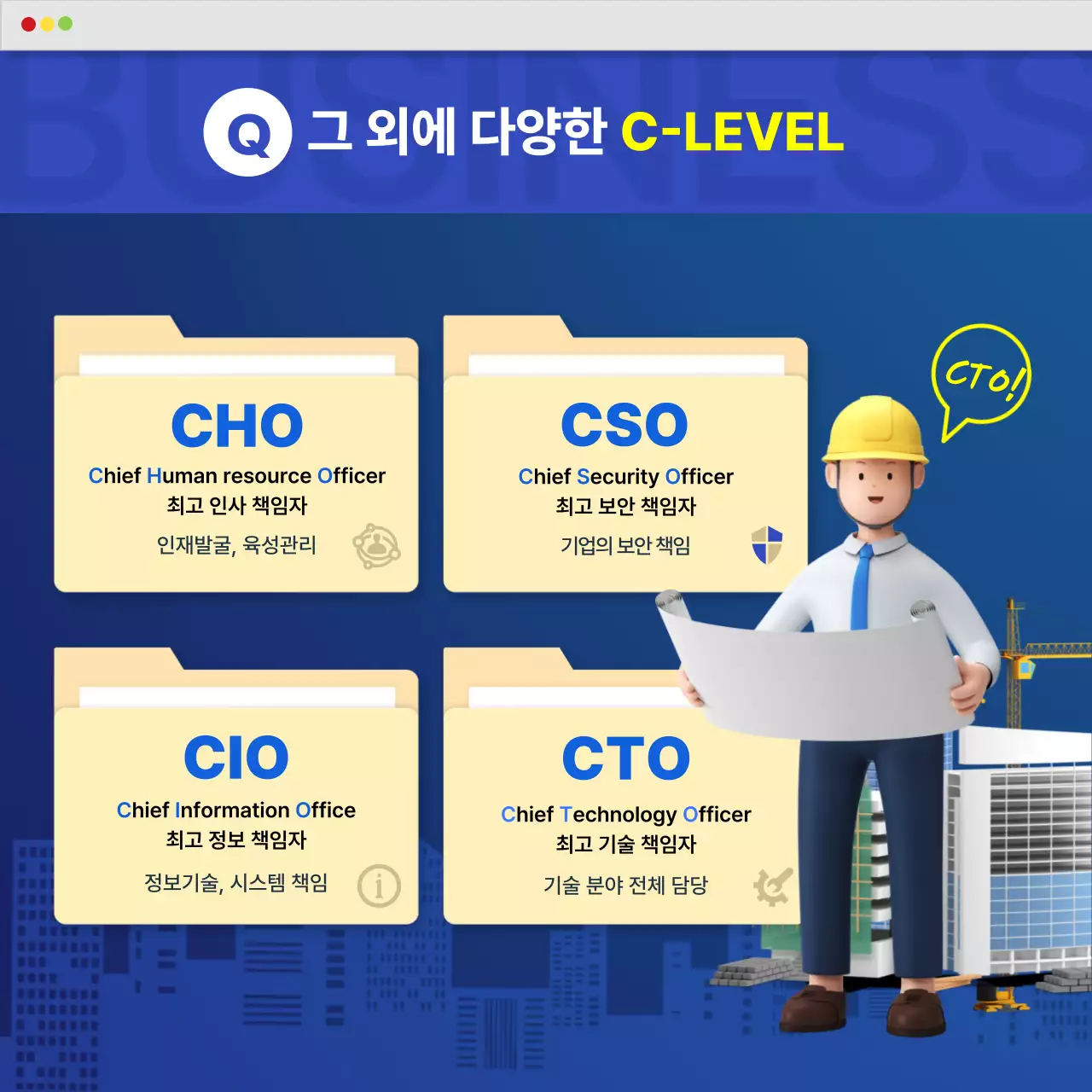 남색과 파란색의 3D입체 깔끔한 스타트업 비즈니스 상식 카드뉴스