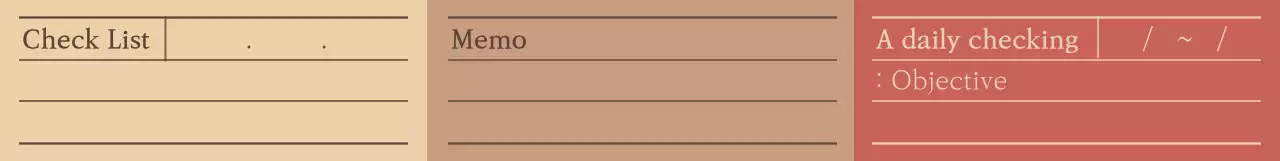 따뜻한 컬러의 깔끔한 메모지 컨셉 패턴