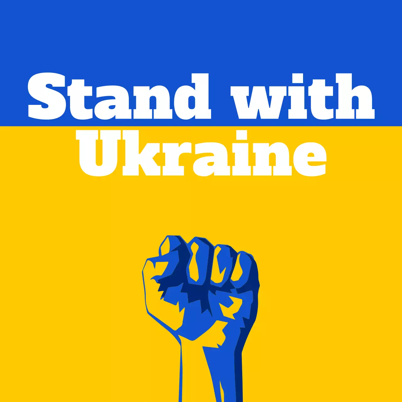 파란색과 노란색의 우크라이나 전쟁 반대 슬로건