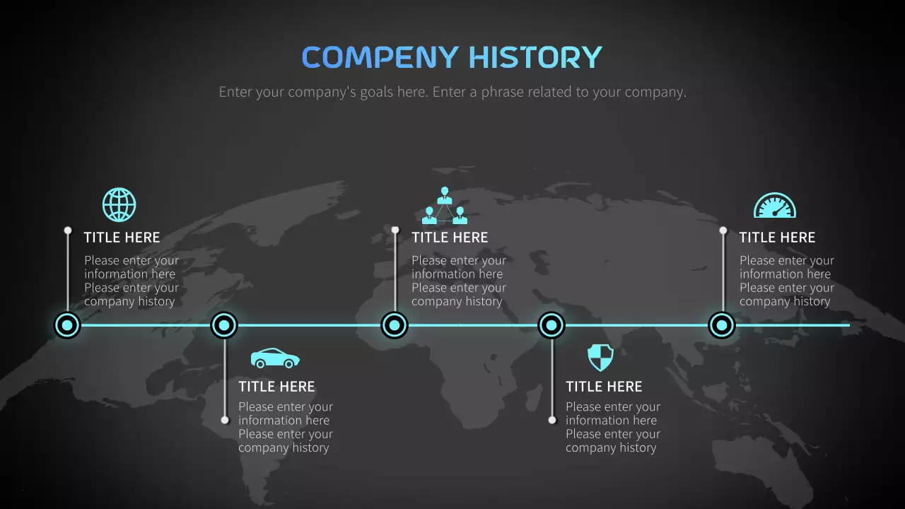 네온 블루의 비지니스 컨셉 타임라인