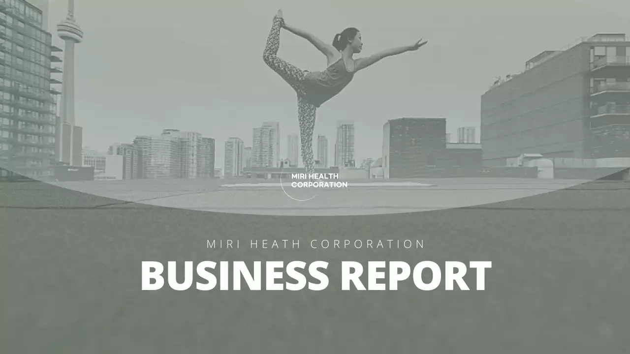 짙은 그린톤의 차분하고 깔끔한 헬스 기업 사업보고서