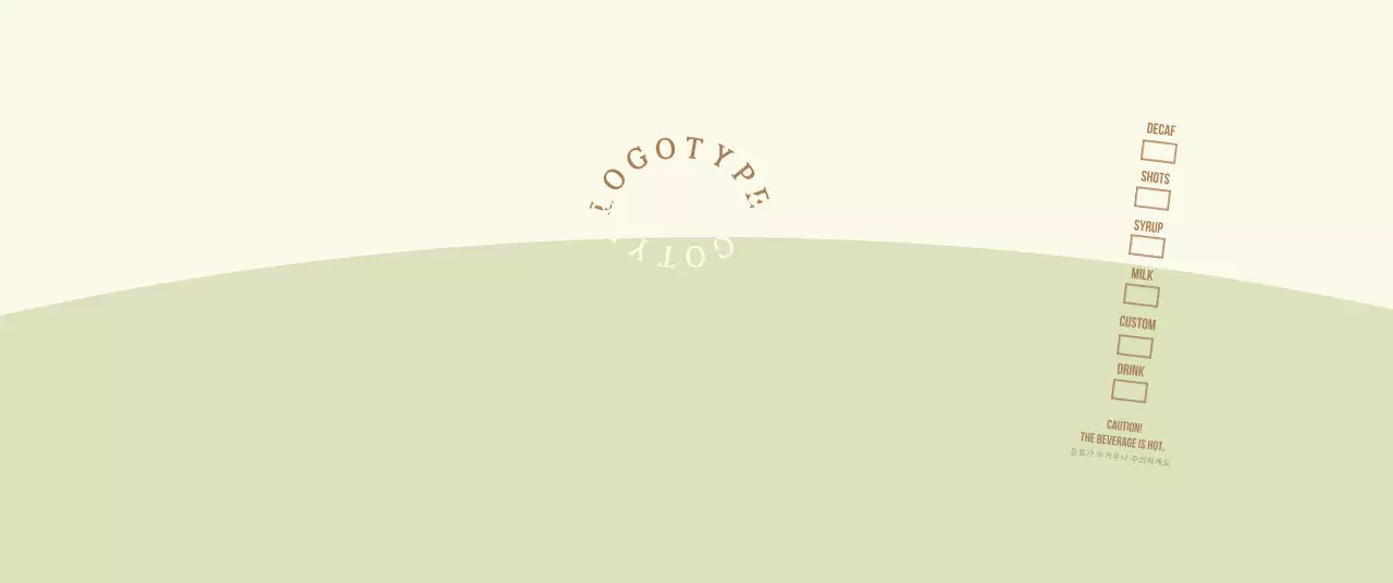 연두색과 연노랑색의 심플한 컨셉 로고타입 카페용 