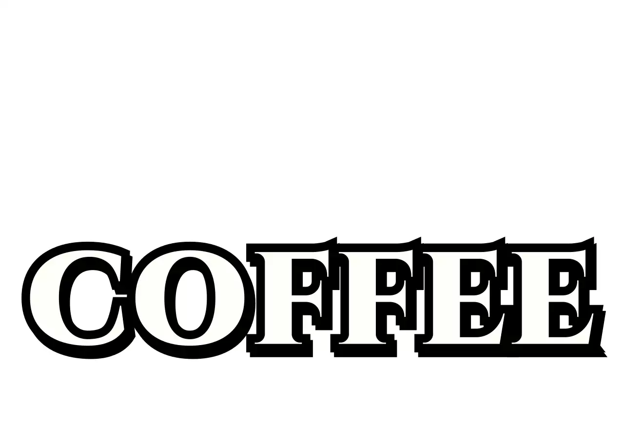 블랙 주황색 레트로 귀여운 카페로고 카페용 모자