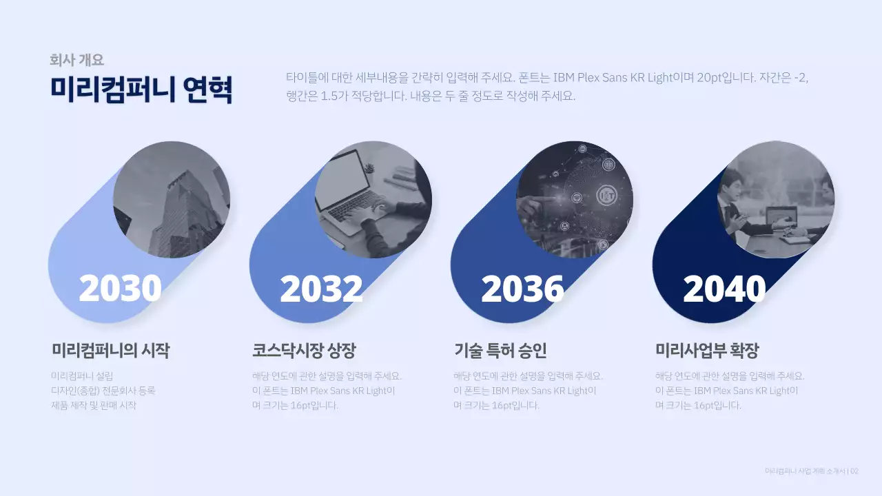 남색의 심플한 기업용 비즈니스 사업계획 보고서