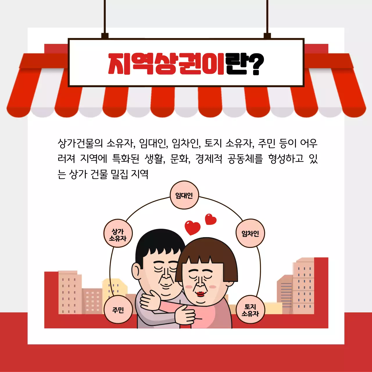 빨간색 상점 컨셉의 지역상권법