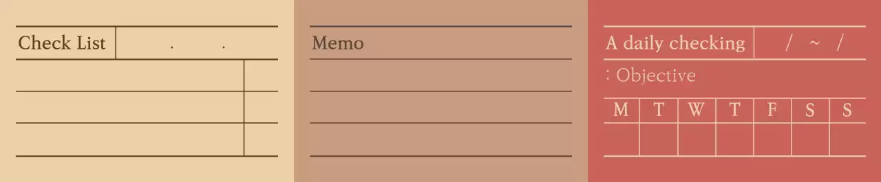 따뜻한 컬러의 깔끔한 메모지 컨셉 패턴 