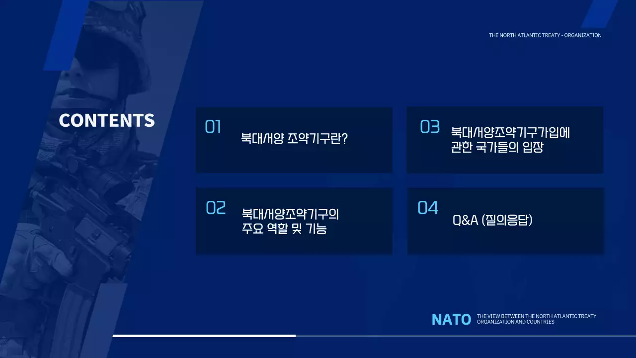 블루의 심플한 북대서양조약기구 프레젠테이션
