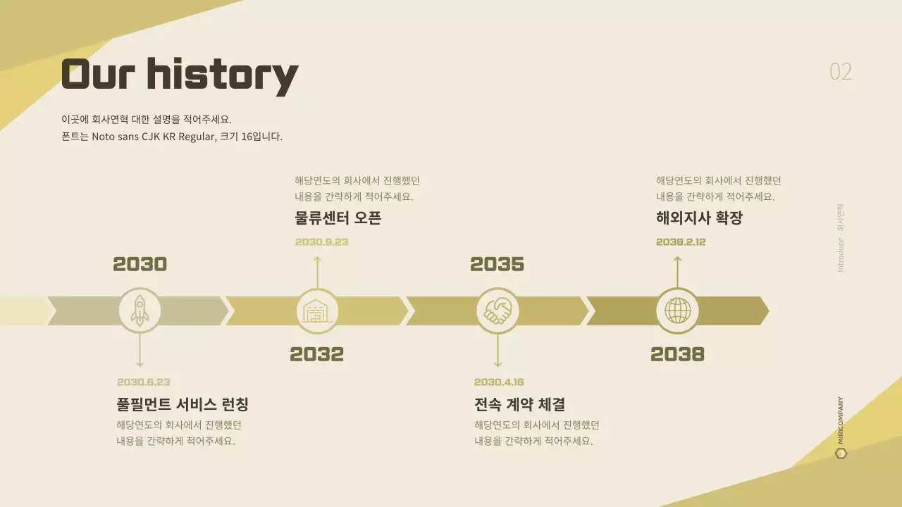 노란색계열의 깔끔한 물류기업 사업계획서
