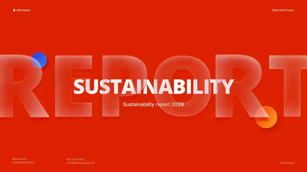 빨강색의 컬러풀한 컨셉의 기업 esg 보고서