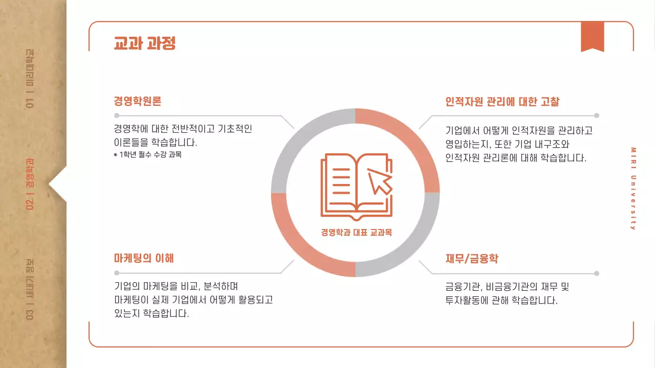 빈티지 베이지색의 책 컨셉의 심플한 대학교 신입생 안내서