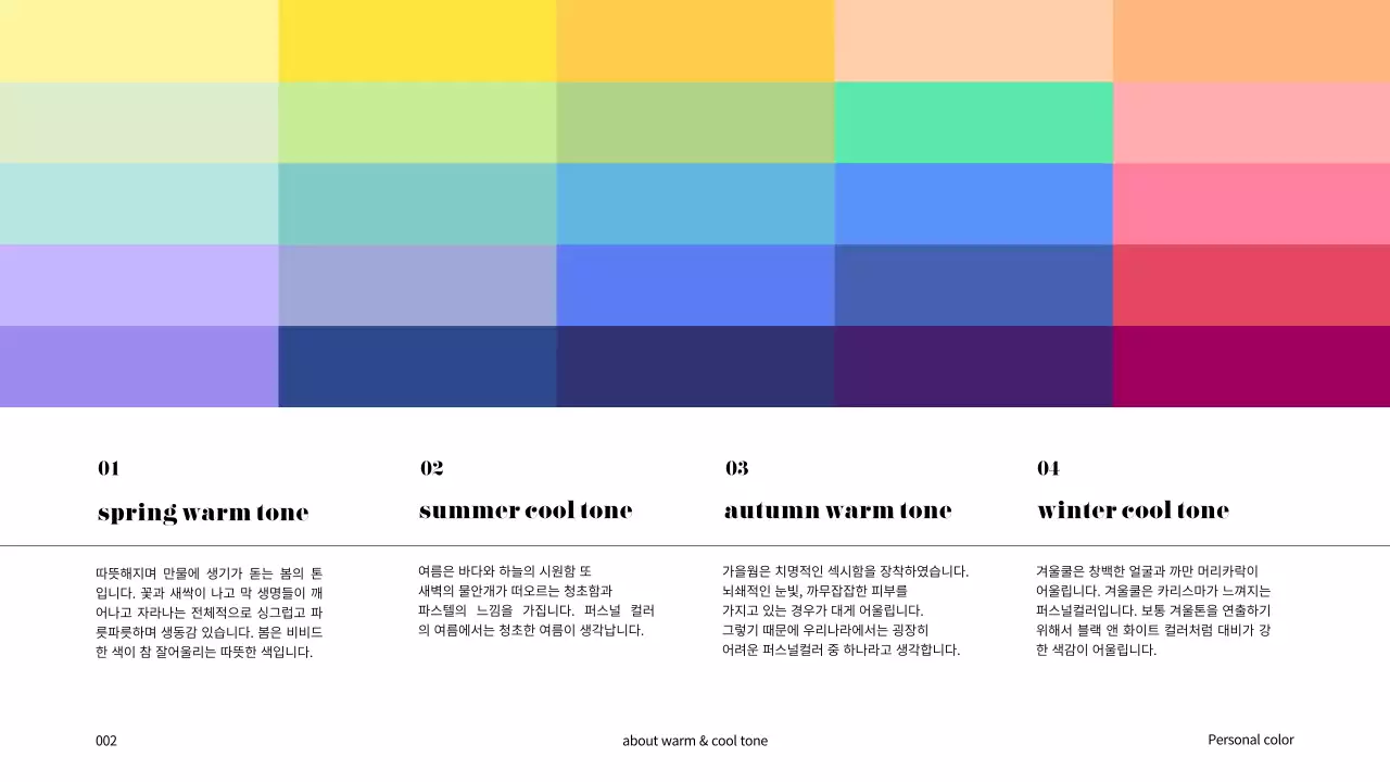 무지개색의 퍼스널컬러 프레젠테이션