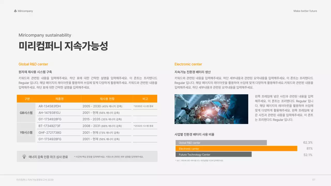 빨강색의 컬러풀한 컨셉의 기업 esg 보고서