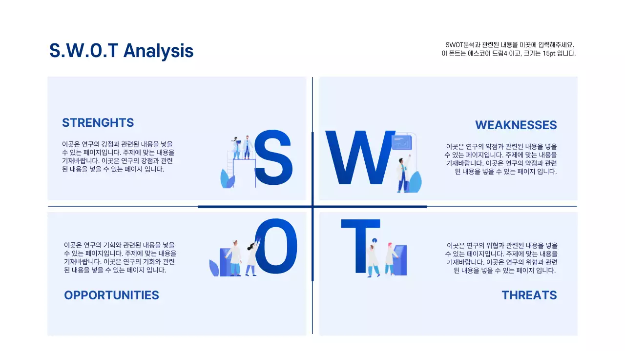 파란색의 이미지강조  swot  분석