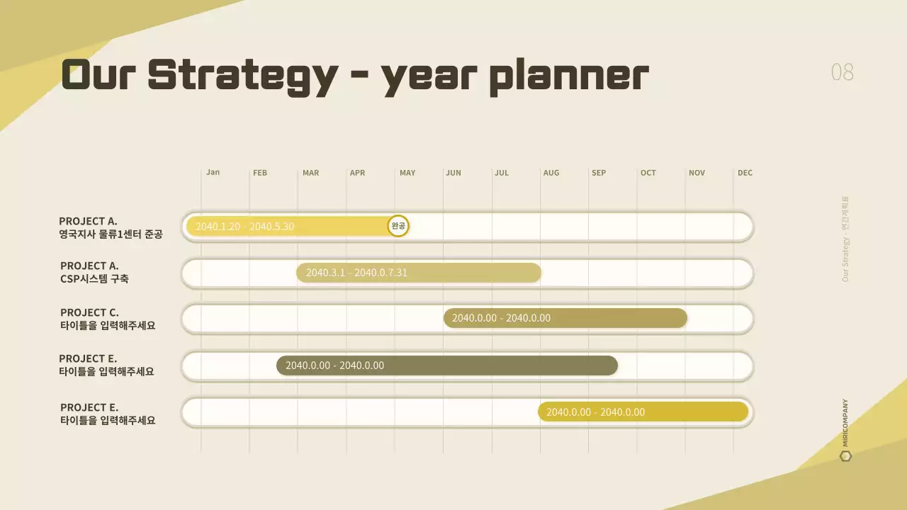 노란색계열의 깔끔한 물류기업 사업계획서