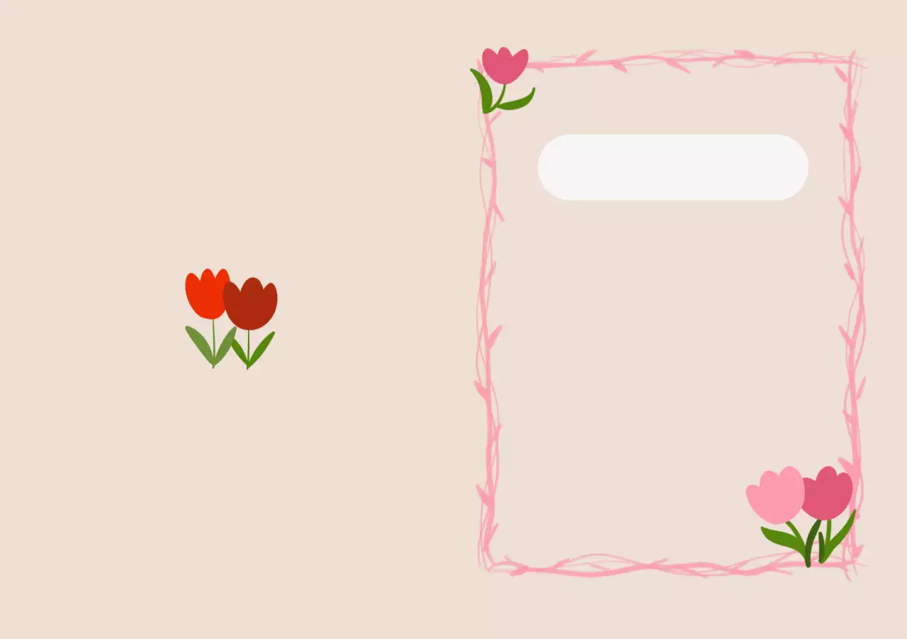 핑크 아기자기한 엽서 디자인