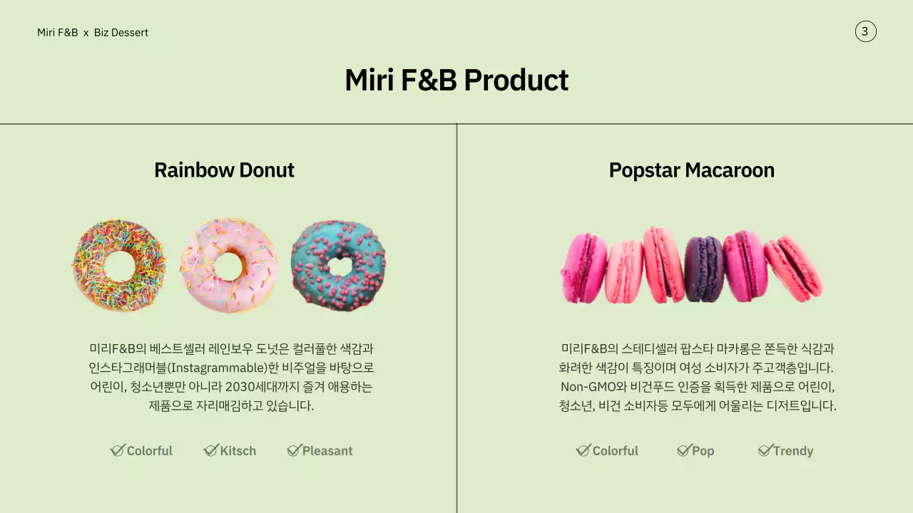 노란색과 파스텔톤의 디저트 브랜드 콜라보레이션 제안서