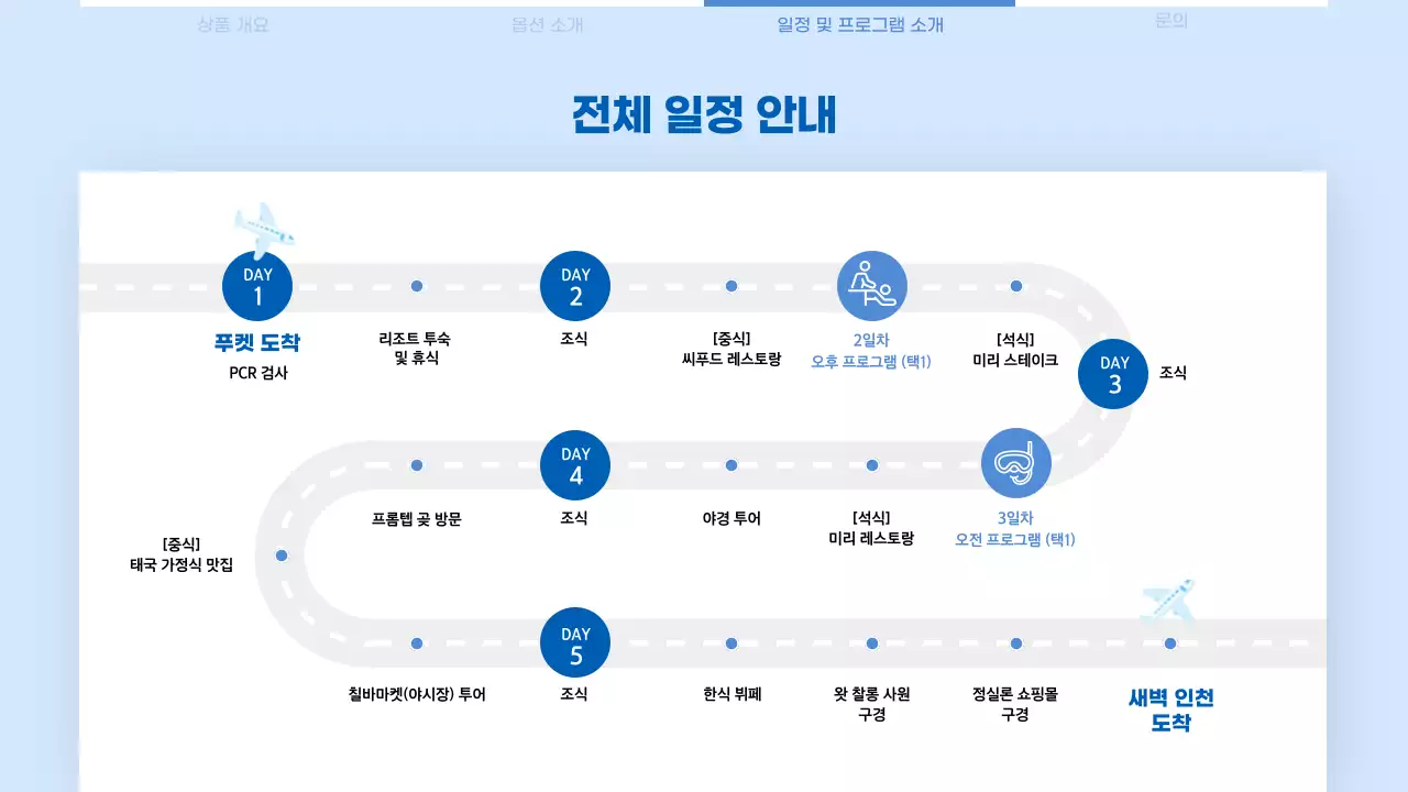 블루톤의 깔끔한 여행사 신혼여행 상품 제안서