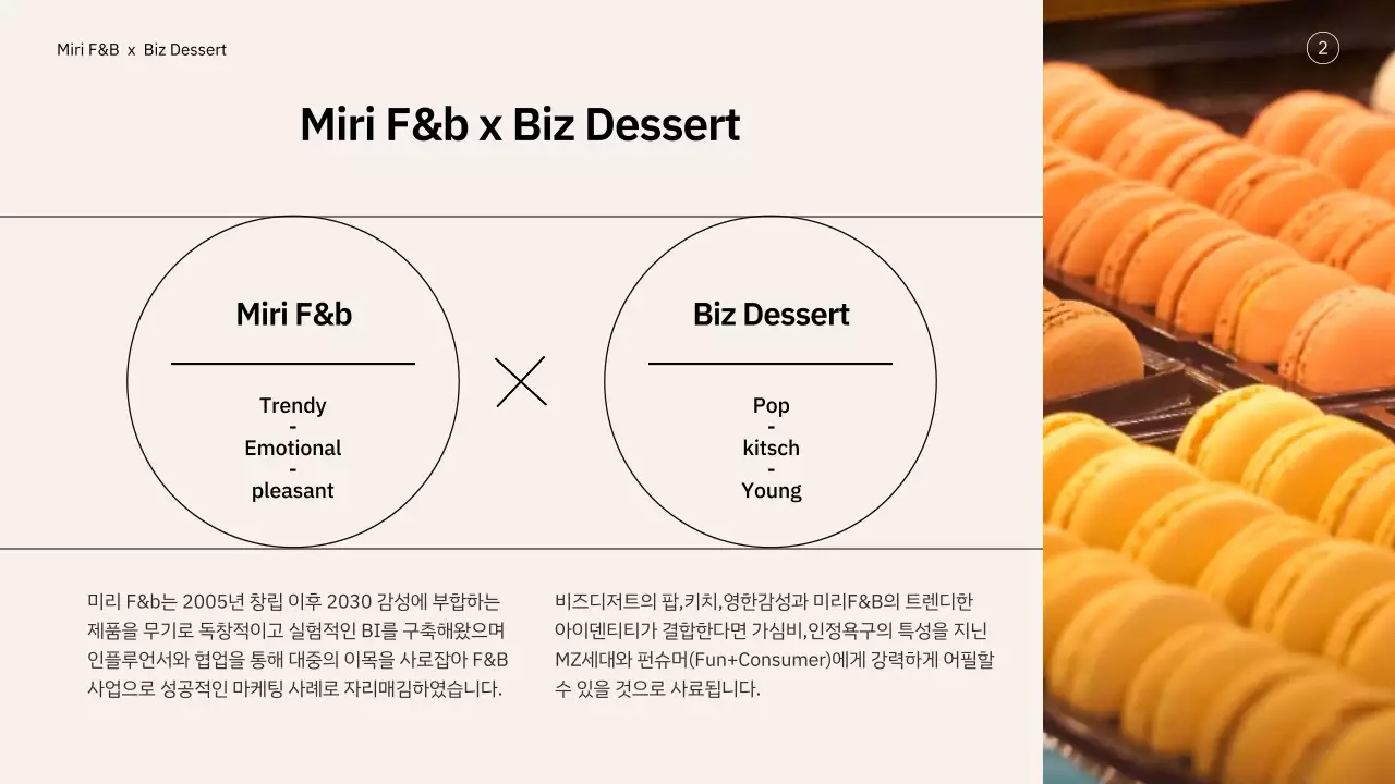 노란색과 파스텔톤의 디저트 브랜드 콜라보레이션 제안서