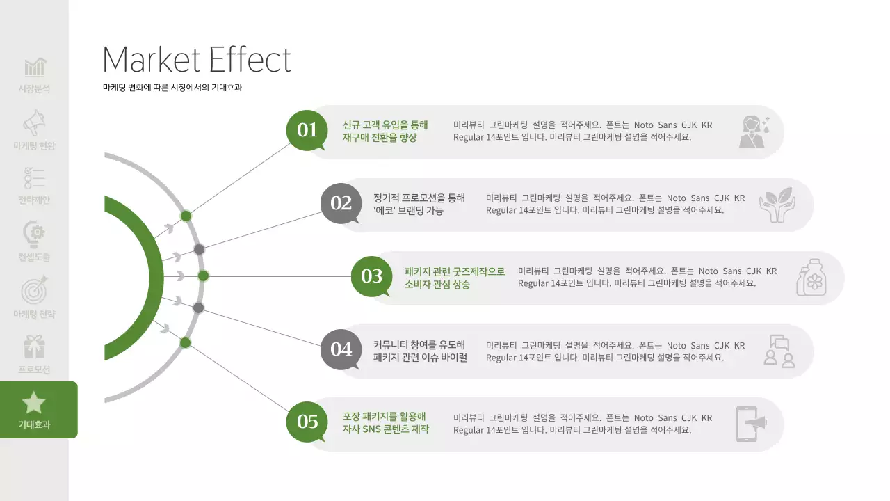 녹색의 환경관련 화장품 테마