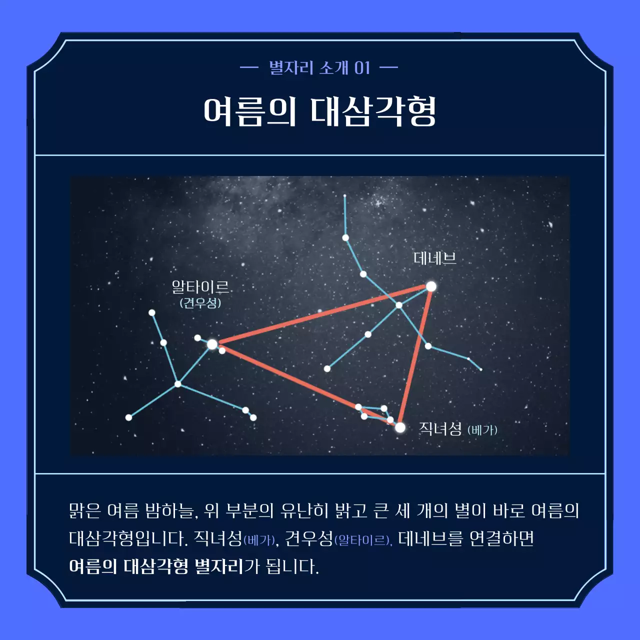파란색 귀여운 별자리일러스트 여름별자리 카드뉴스
