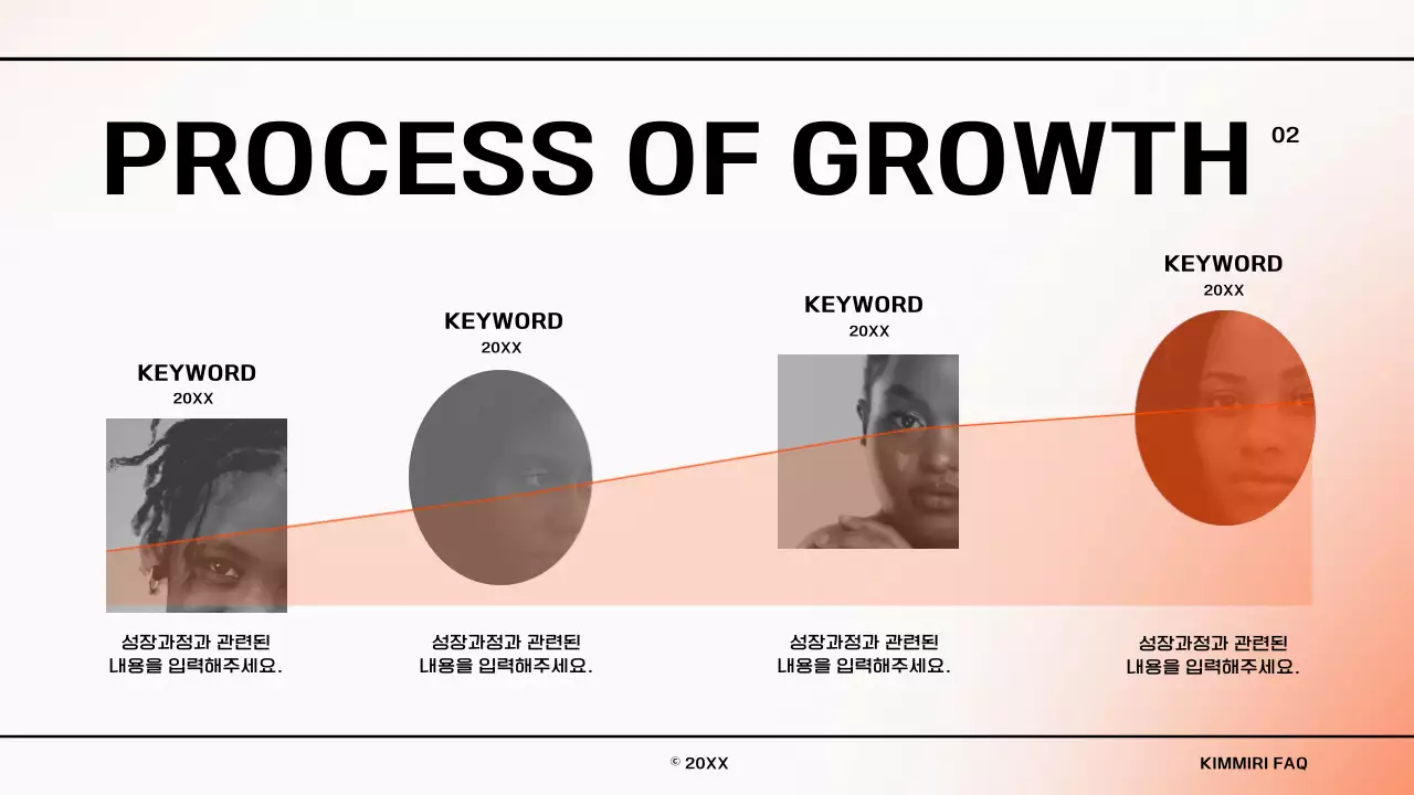 주황색과 흰색의 심플한 그라데이션 컨셉 인포그래픽 자기소개