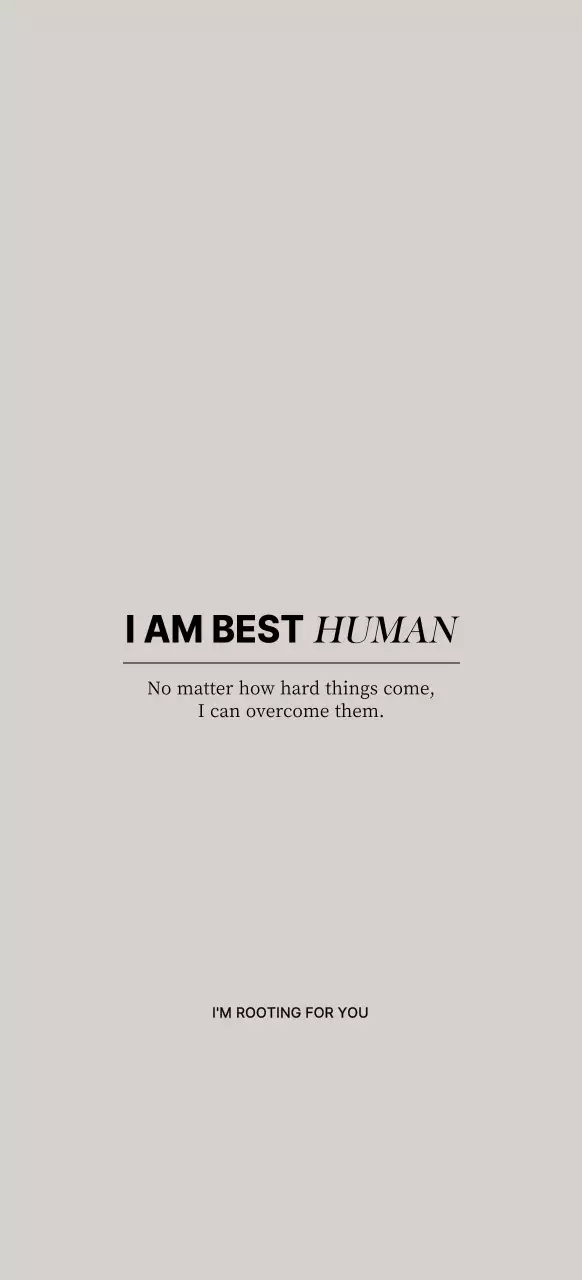 연회색과 검정색의 응원문구가 담긴 심플한 텍스트 컨셉