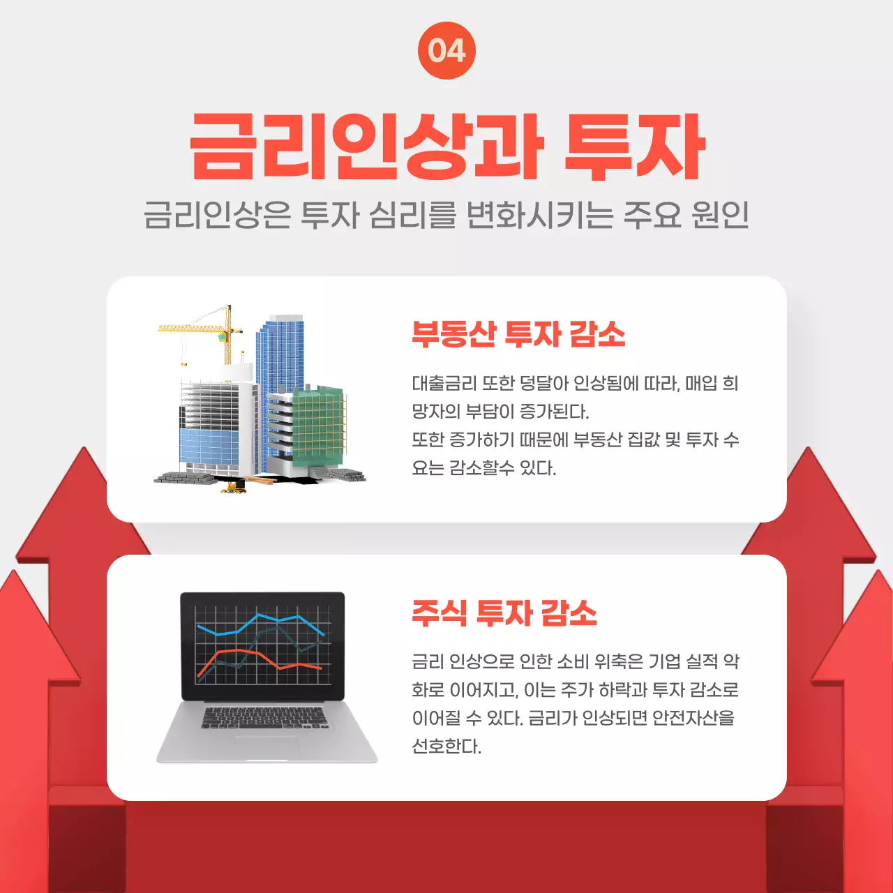 보라색과 빨강의 팝한 금리 인상 정보