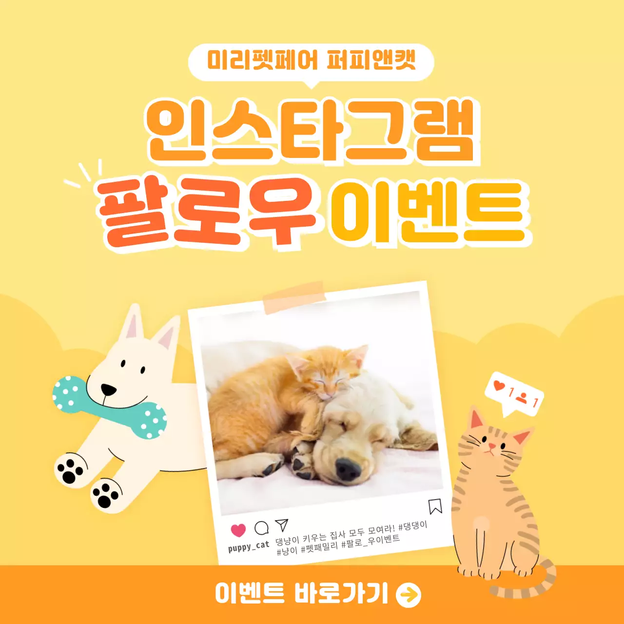 노란색의 애완동물 이벤트