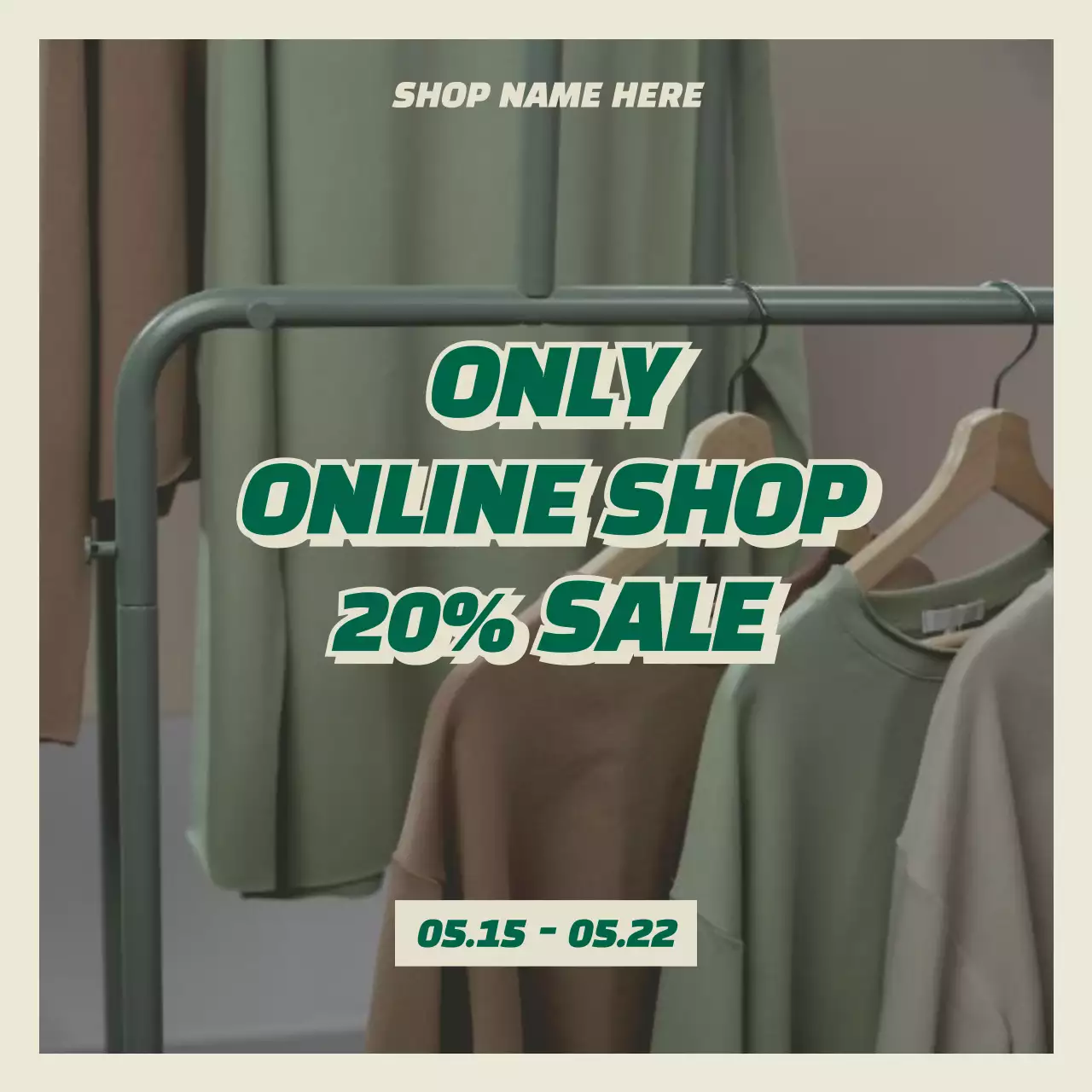 초록색과 아이보리색의 볼드한 느낌의 레이아웃 번들팩