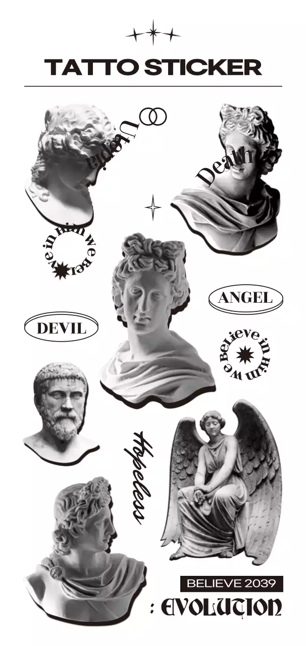 검정색과 회색의 깔끔한 석상과 캘리그래피 힙합 컨셉