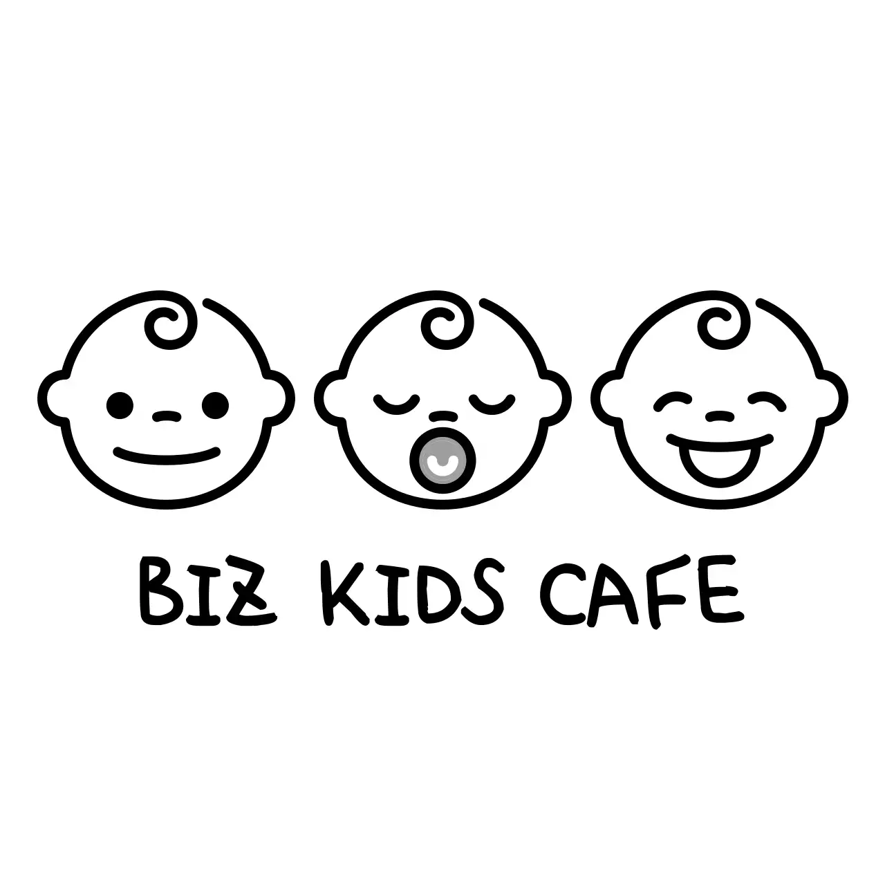 깔끔하고 귀여운 아이콘 스타일의 로고형 키즈카페 