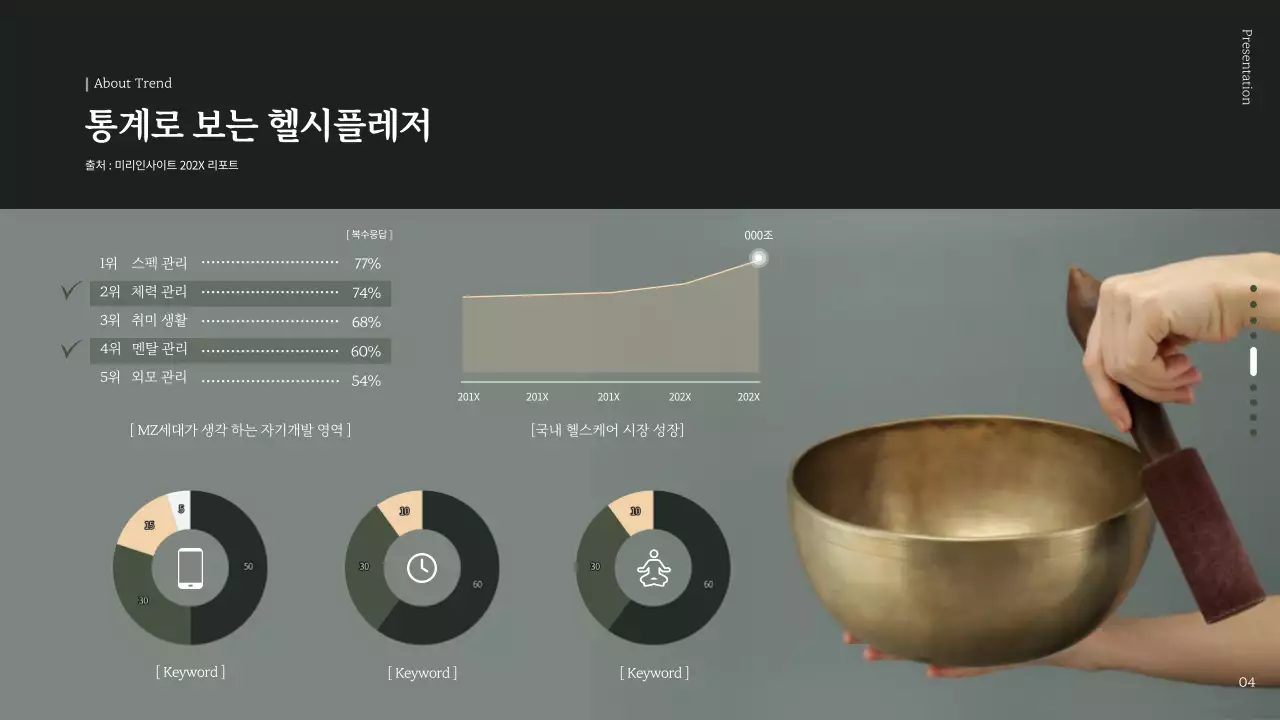 회녹색의 이미지강조 헬시플레저 멘탈관리 정보
