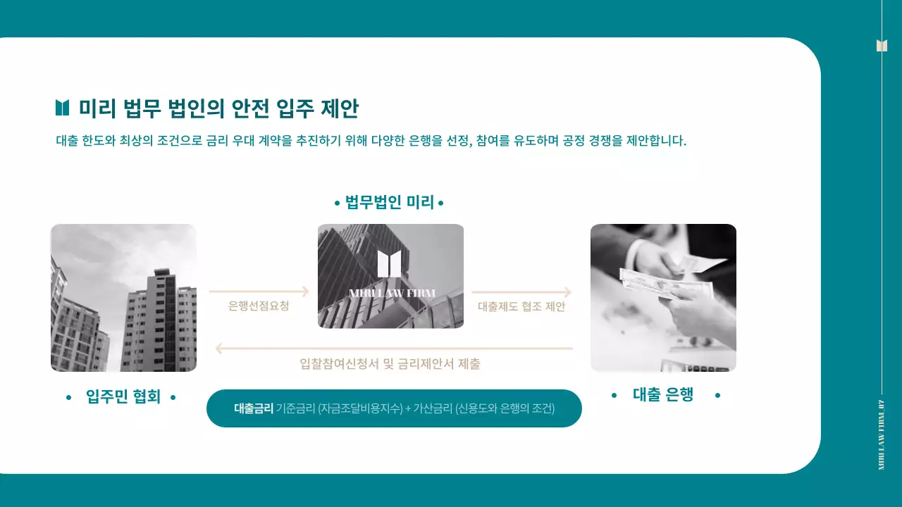 청록색의 심플테마의 전문적인 법무법인 제안서