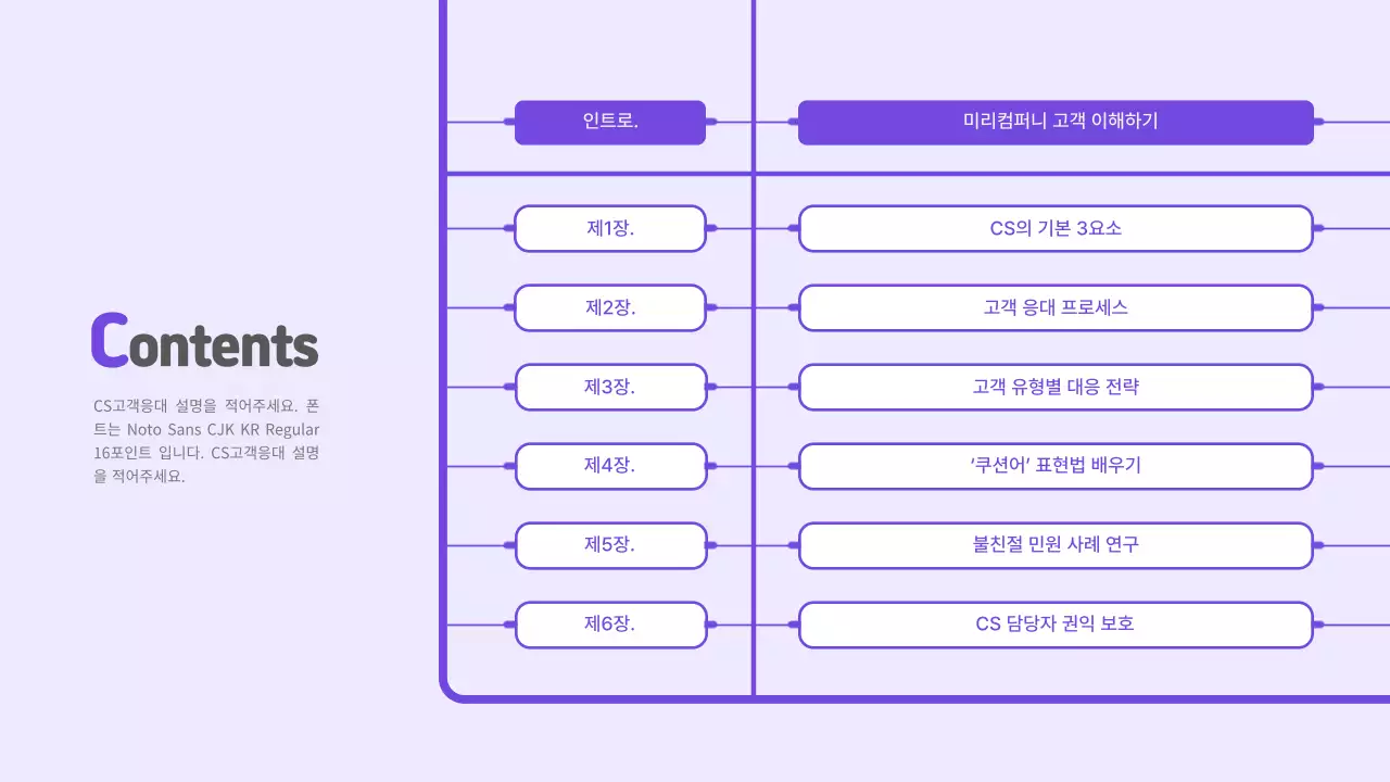 보라색일러스트 CS 서비스 매뉴얼 테마