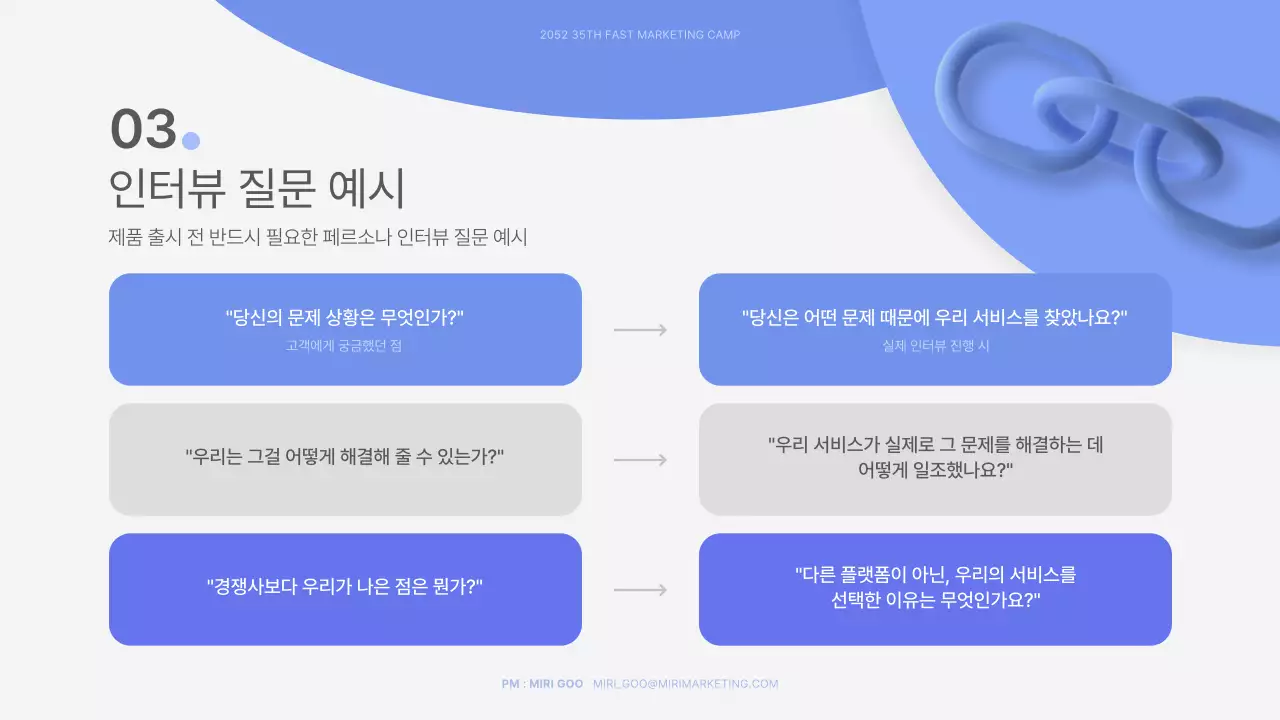 파란색과 흰색 3d 입체적인 도형 테마 인터뷰 자료