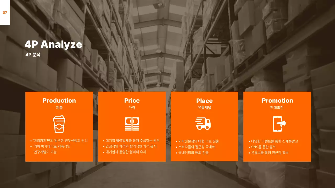 주황톤의 차분한 마케팅 사례분석 과제