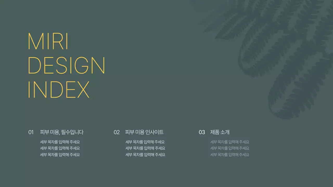 그린 블랙톤 미용관리 제품 소개서