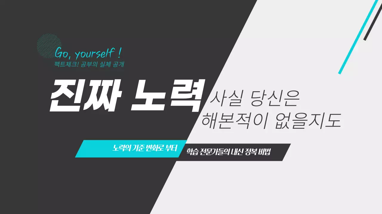 검정과 흰색의 심플한 공부 학습 비법 설명