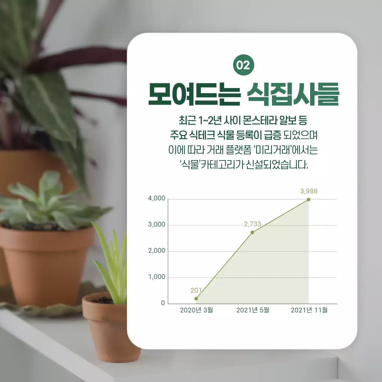 초록색 분위기의 식테크 카드뉴스 디자인