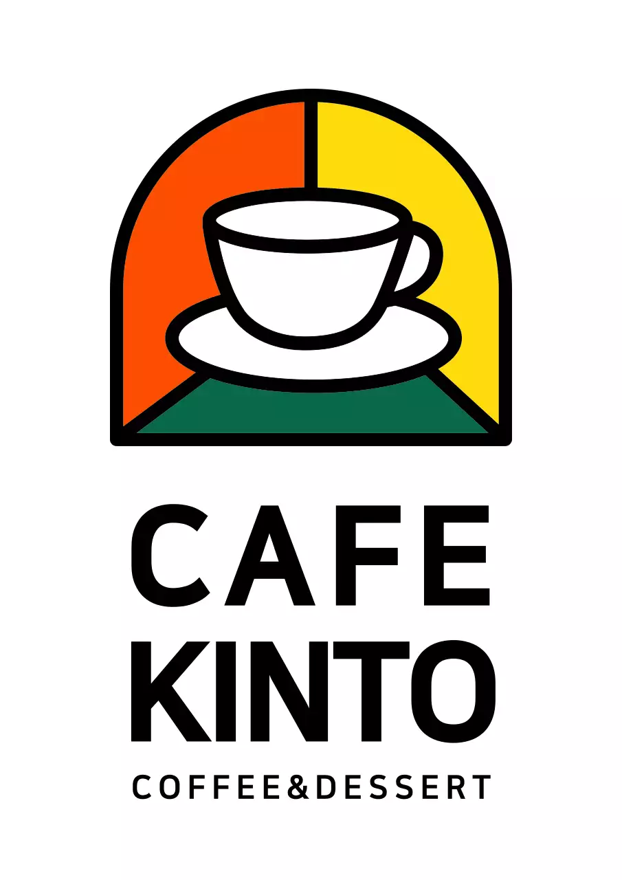 다채로운 커피 일러스트 컨셉의 카페 로고 현판 홍보용 